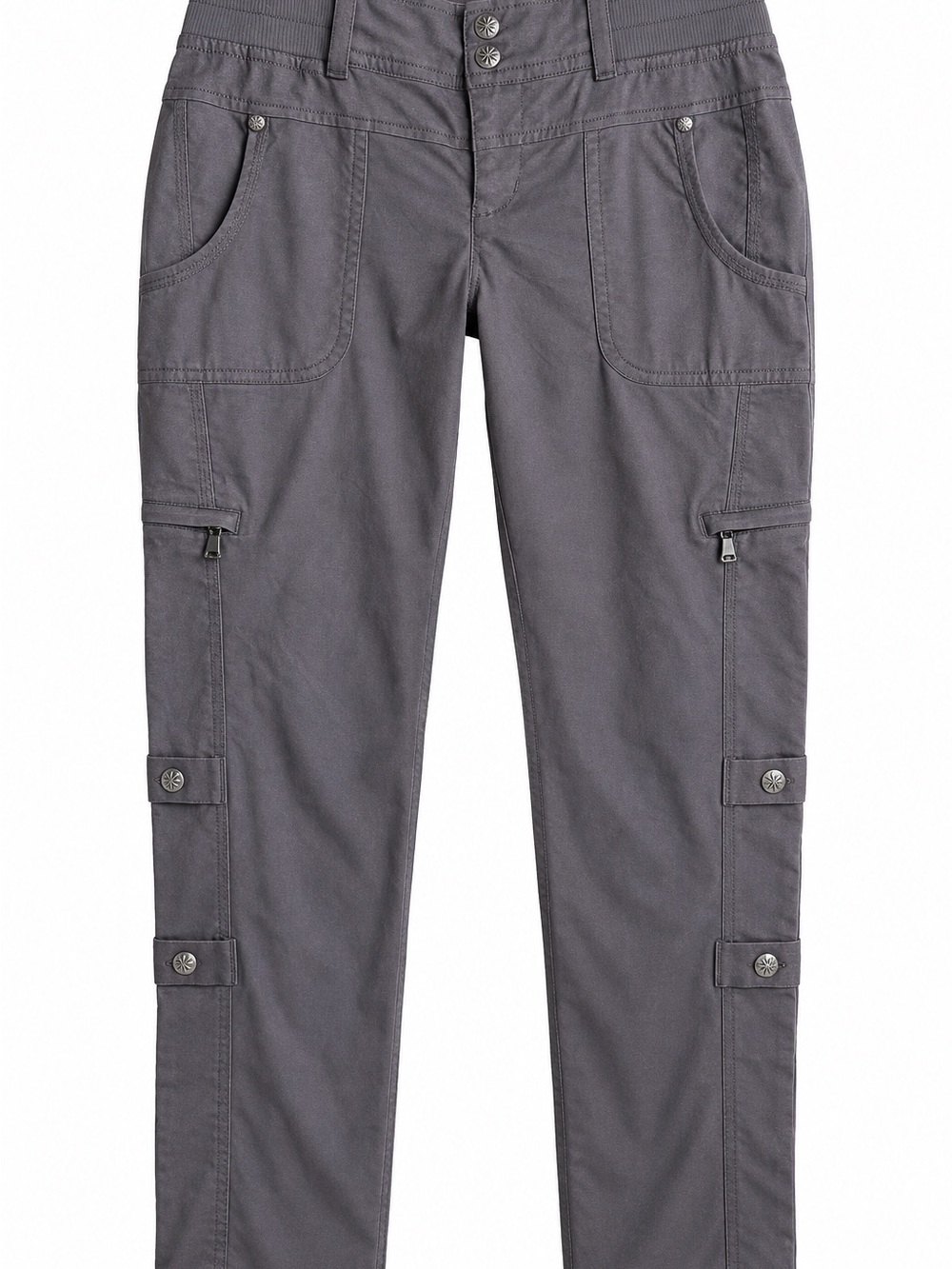Athleta Gray Utility Cargo Pants 2P Petite Stretch Zip Pockets